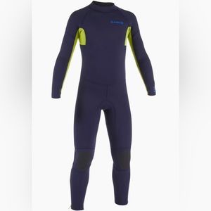 Kids' Surfing Wetsuit 4/3 Neoprene - 100 CW Blue Green